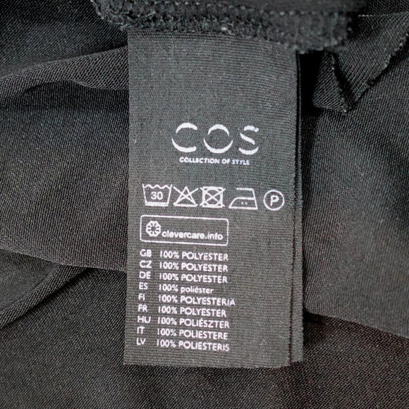 COS Top Womens 10 Black Tiered Tunic Minimalist Corporate Goth Career - Picture 11 of 16
